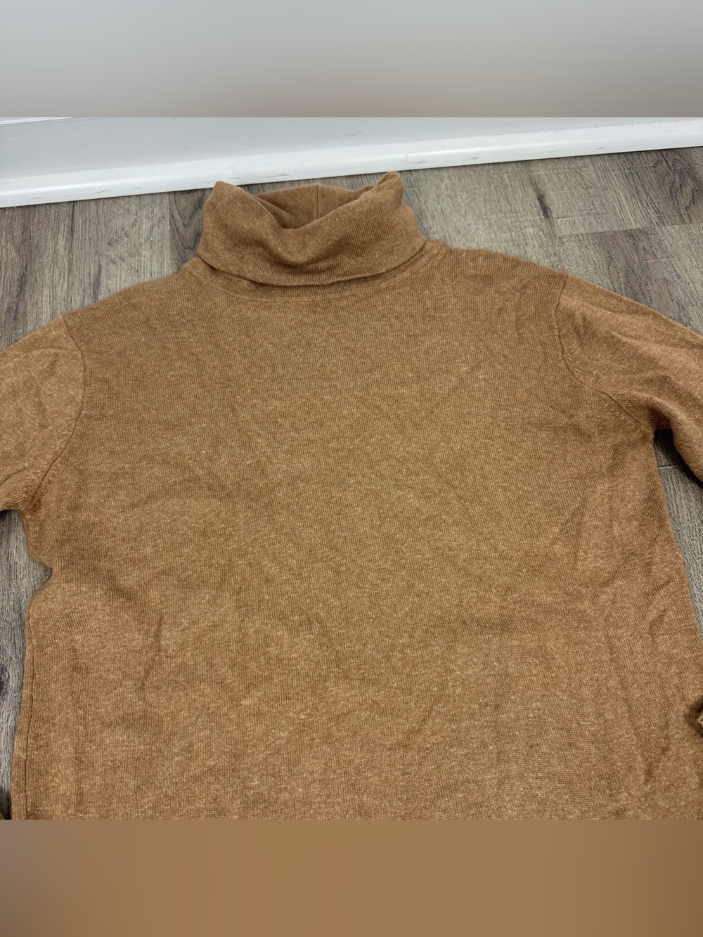 Babaton Mulray Turtleneck Sweater Dress Brown Wool Linen Knit Size Small - Picture 2 of 6